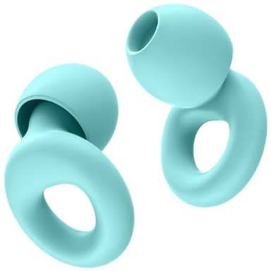 HOYIO Boule Quies, Bouchon d'Oreille, Bouchons d'Oreilles Anti Bruit SNR 27 dB, Bouchons Oreilles pour Dormir et pour les Concerts, Lavables et Réutilisables, Silicone, 8 Embouts, Bleu en Lumière