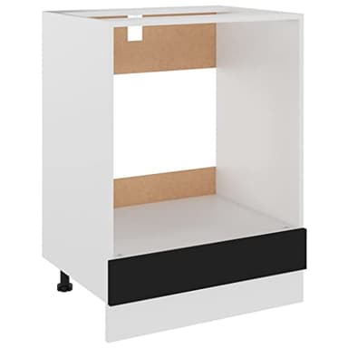vidaXL Armoire à Four Placard Armoire de Rangement Meubles de Cuisine avec 1 Etagère Maison Intérieur Noir 60x46x81,5 cm Aggloméré