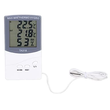 Thermomètre Intérieur Extérieur, Mètre D'humidité de la Température de Type Moderne avec Sonde Réglable Degrés Celsius ou Fahrenheit Affichage Minimum ou Maximum Degrés