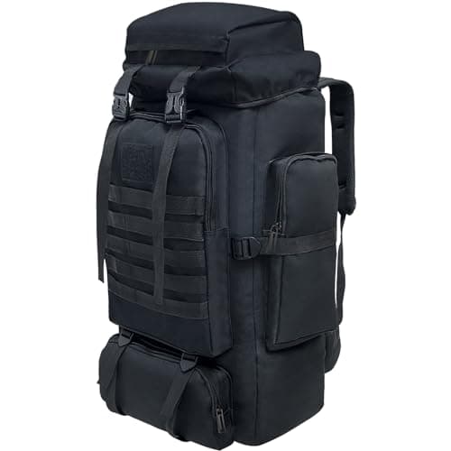 Vaupan randonnée Sac à Dos, 80l Camping Sac à Dos, étanche Grand Sac à Dos pour Les Sports de Plein air Sac à Dos Quotidien Molle pour Hommes Sac à Dos pour Femmes (Noir)
