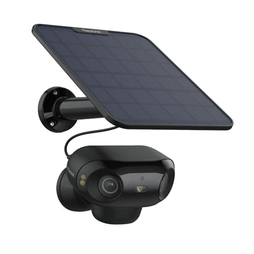 Reolink 180° 4K Camera Solaire Exterieur WiFi sans Filavec Vision Nocturne ColorX et Assemblage d'Images Double, WiFi 2.4/5 Ghz, Détection Personne/Véhicule/Animal, Argus 4 Pro Solar Panel Noir
