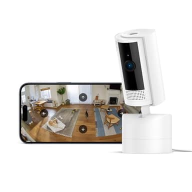 Caméra intérieure orientable Ring (Pan-Tilt Indoor Camera) | Caméra de surveillance des animaux, à prise, orientable à 360° et inclinable à 169° | Essai Ring Protect gratuit 30 jours