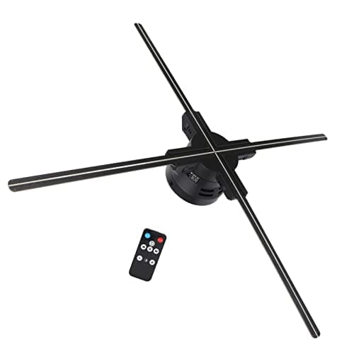 Ventilateur D'affichage Publicitaire Holographique 3D Ventilateur LED, Ventilateur Holographique 3D à Projection Holographique 672 LED, Résolution 1600x672, Ventilateur de Projecteur(4 Lames)