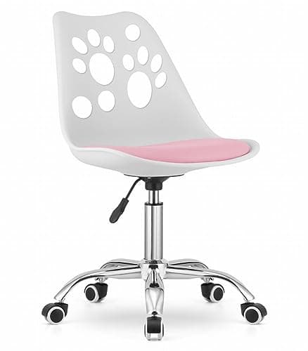 NMK HOME Chaise Bureau pour Enfant et Adultes 360 ° - Réglable en Hauteur Fauteuil de Bureau Ergonomique - Facile à Assembler et Base Chromée