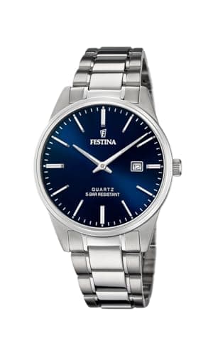 Festina Montre pour Homme F20511/3 Acero Clasico Boîtier en Acier Inoxydable Gris Bracelet en Acier Inoxydable Gris