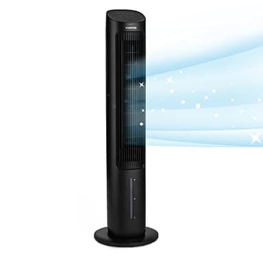 Klarstein Rafraichisseur d'Air Mobile 5-en-1, Ioniseur, Refroidisseur d'Air par Evaporation, Silencieux avec Mode Nuit, Humidificateur, Ventilateur, Purificateur, 50W, Débit d'air de 360m³/h