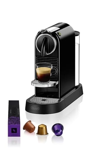 De'Longhi Nespresso CitiZ EN167.B, Machine à Café en Capsules, Machine à Café pour une Tasse, Design Compact, Pression 19 Bar, 2 Tailles de Tasses, Ensemble de Bienvenue Inclus, Noir
