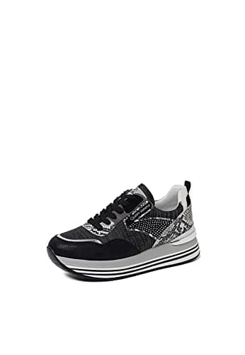 QUEEN HELENA Baskets Plateforme Sneakers Femme X28 28 Noir, 37 EU