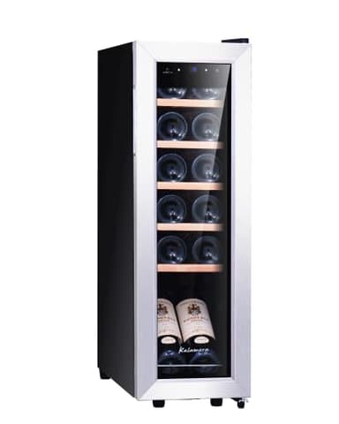 Kalamera KRC-35FCSS Réfrigérateur à vin 12 bouteilles 35 litres Petite armoire climatique avec compresseur 5-18°C