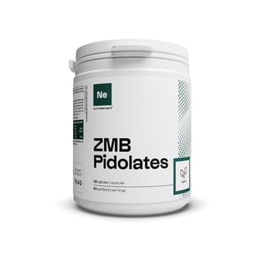 ZMB Pidolates 120 Gélules | Zinc + Magnésium + Vitamine B6 | 100% Naturel • Formule brevetée • Relaxation nerveuse et musculaire • Qualité du sommeil • Vegan | Nutrielement By Nutrimuscle