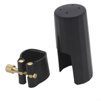 Ligature en cuir synthétique de qualité supérieure et capuchon en plastique pour bec de saxophone (Alto)