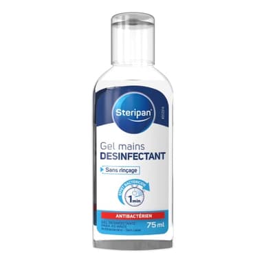 Steripan - Gel Antibactérien Pour Les Mains – Elimine Les Bactéries – Format Pratique – Parfum Agréable - 75 ML