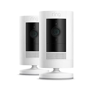 Ring Caméra extérieure sans fil (Stick Up Cam) | Caméra de surveillance extérieure wifi HD sur batterie, audio bidirectionnel, fonctionne avec Alexa | Essai Ring Home gratuit 30 j. | 2 Caméras