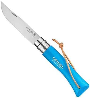 Opinel Couteau Baroudeur n° 7 VRI Bleu avec Lacet Cuir