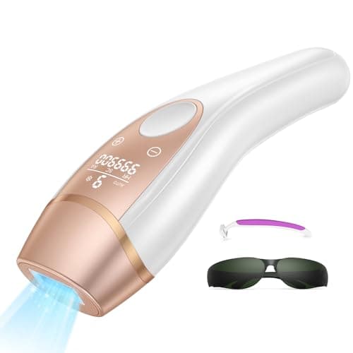3 en 1 Épilateurs à lumière pulsée avec système de refroidissement, 9 niveaux d'énergie réglables, appareils d'épilation laser - 999 900 impulsions