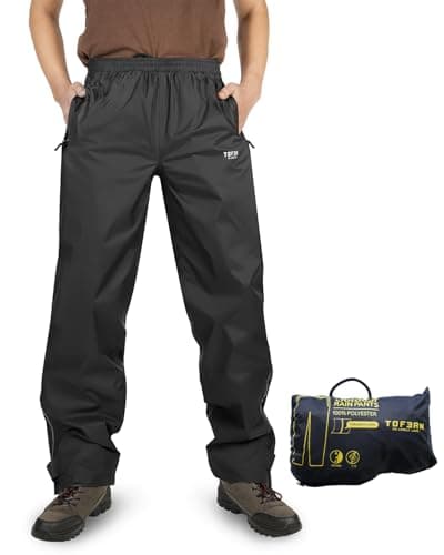Tofern Pantalon Imperméable Femme Homme Pantalon de Pluie Randonnée Marche Moto Outdoor Polyvalent Imperméabilité 5000 Léger Pliable