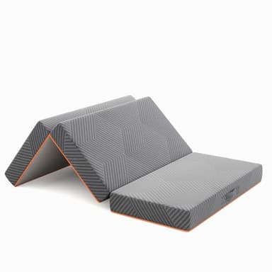 Vesgantti Matelas Pliable 140x190x15cm, Gris Matelas Pliant Adulte 1 Person Mousse à Mémoire de Forme en Gel, Matelas Pliant de Sol pour Voiture, Camping, Voyage,Lit d'appoint