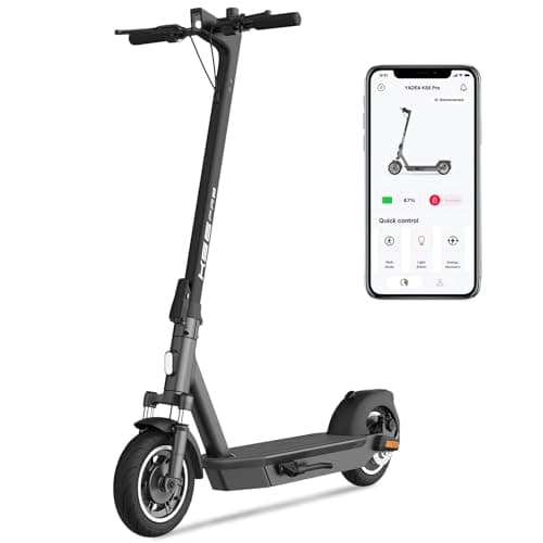 Yadea KS6 Pro Trottinette électrique pour Adultes, 800W Scooter Pliant Simple avec pneus tubeless Auto-réparateurs, 3 Modes de Vitesse, 25Km/h, 20% Montagne, Contrôle Intelligent APP/LED