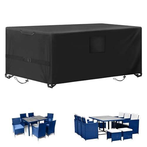 Kovshuiwe 180x120x74cm Housses de Meubles de Jardin,Housse Salon De Jardin Imperméables,Housse Salon de Jardin, Housse de Table Extérieur Bâche Tissu 420D Oxford,Anti-UV