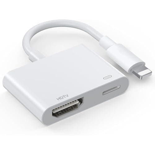 Loydia [Apple MFi Certified] Adaptateur HDMI pour iPhone 1080P Lightning HDMI AV Numérique Adaptateur iPhone HD-MI pour TV/Projecteur/Moniteur/iPad/iPhone14-11 XS, sans Objet pour Netflix