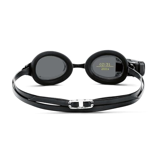 FORM Lunettes de Natation Intelligentes, Traqueur de Fitness pour piscine, eau libre et spa de nage avec un écran transparent qui affiche vos mesures pendant la nage