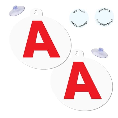 Disque Jeune CONDUCTEUR 2 PCS| Patch Anti DESEMBUAGE Ventouse | Surface REFLECHISSANTE Nuit | Anti VOL & UV | Homologue Ø 15 CM | INDEFORMABLE | Marque Francaise