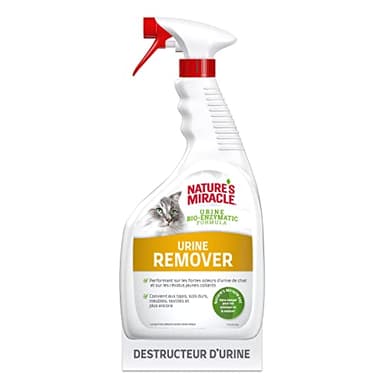Nature’s Miracle Urine Remover - Spray Eliminateur pour taches et odeurs d’urines du chat – Odeurs tenaces – Action Bio-Enzymatique - Multi-surfaces – Aux Huiles Essentielles d’Agrumes – 946 ml