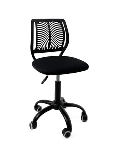KAYELLES Chaise de Bureau Enfant Junior, Hauteur réglable, Assise rembourrée Textile Mesh Respirant, Dossier Souple ajouré, pivotante 360°, Pied métal, roulettes Souples SAWI (Noir)