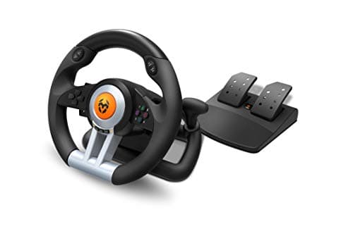KROM K-WHEEL- Ensemble volant et pédales multiplateforme, levier de vitesse et palettes, effet de vibration, compatible PC, PS3, PS4 et XBOX