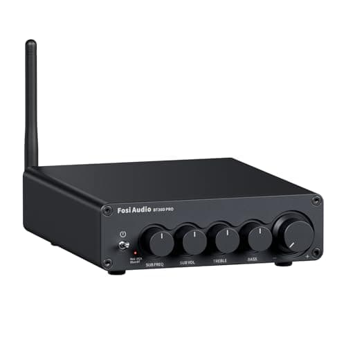 Fosi Audio BT30D Pro Mini Amplificateur Bluetooth Hi-FI avec TPA3255, 165 W x2 + 350 W Ampli de Caisson de Basses 2.1CH, pour Haut-Parleurs d'étagère d'Extérieur, Caissons de Basses