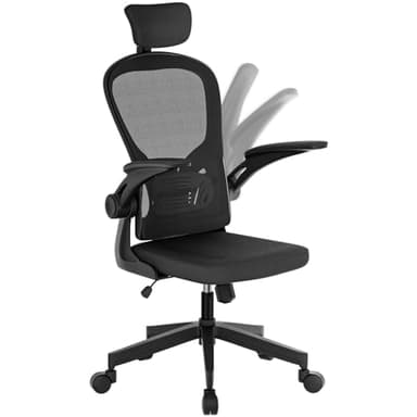 OXFENSEE Chaise de Bureau - Fauteuil de Bureau Ergonomique avec Support Lombaire & accoudoirs & Appuie-tête réglables, Fauteuil d'ordinateur pivotant à Haut Dossier Confortable pour Bureau Noir