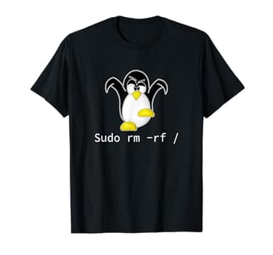 Tux Linux Penguin Sudo Rm Rf Hacker d Ordinateur T-Shirt
