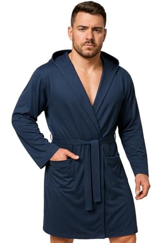 Ludor Peignoir pour homme en microfibre pour femme compact, économise de l'espace, pour voyage, salle de sport, piscine, ultra léger et unisexe., bleu marine, L
