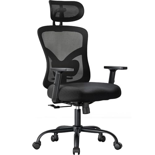 NOBLEWELL Chaise de Bureau Ergonomique avec Support Lombaire, Appui-tête 2D, accoudoirs réglables, Coussin amélioré, Inclinaison à Bascule de 130°, Chaise d'ordinateur pour Bureau à Domicile