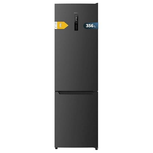 Cecotec Réfrigérateur combiné Bolero CoolMarket Combi 356 Dark E. Acier inoxydable, 356 L, Total No-Frost, Multi Airflow, congélation ultra-rapide, mode vacances. Efficacité énergétique optimale