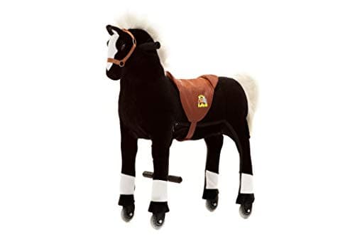 Animal Riding- Animaux Cheval Maharaja (pour Enfants à partir de 5 Ans, Hauteur de Selle 69 cm, avec roulettes) ARP001M, ZRP001M, Noir, M/L