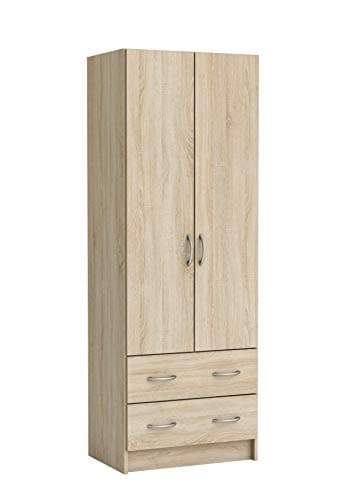 Demeyere Armoire Chambre Adulte Lingère Dual 61 x 169 x 41 cm - Dressing - Rangement Tiroir 55 x 11 x 31 cm - Fabriquée en France, Chêne Brossé