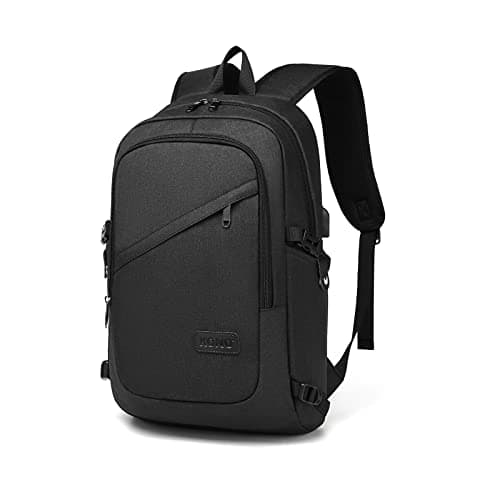 Kono – Sac à dos antivol pour ordinateur portable 15,6" avec port de charge USB, léger, résistant à l’eau, pour femme et homme, 40 cm, Noir , L, Décontracté