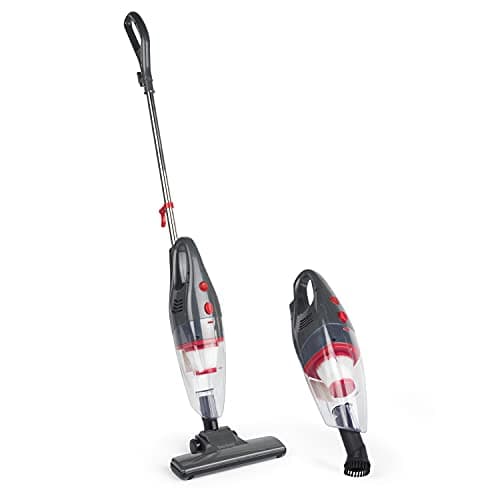 Beldray Aspirateur à main sans fil Multifonction 2 en 1, Aspirateur Vertical Multi-surfaces sans sac et avec filtre HEPA, Réservoir à poussière de 1L, 600 W, Suceur plat/brosse, Gris, BEL0770N-GRY