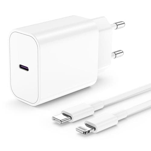 Chargeur Rapide iPhone Original, 20W Certifie Apple MFi USB C Rapide Chargeur et 2M Cable Lightning,Type C Adaptateur Secteur pour Apple iPhone 14/14 Plus/14 Pro/14 Pro Max/13/12/11/SE/XS/XR/Max/iPad