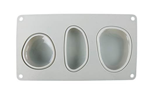 Rayher 36107000 Moule en silicone motif « pierre », grand, 1 pièce, 3 formes différentes, 14,5X26cm, profondeur 3,5cm, pour béton créatif, pour béton à bijou, pour poudre à mouler Raysin, savon, cire
