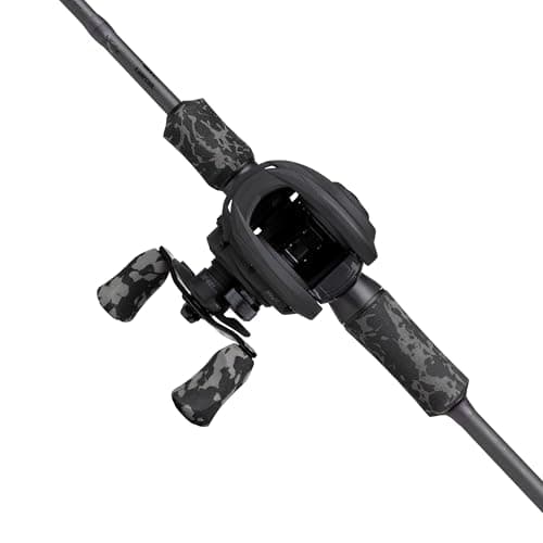 Abu Garcia MAX X Black Ops Canne à pêche au lancer et moulinet, 1.98 m 10-40g, Ensemble pour la pêche en rivière, combos baitcasting pour les pêcheurs en eau douce, Brochet, perche et sandre - Noir