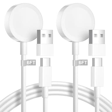 Compatible avec Chargeur Apple Watch 2M 2Pack, Câble de Chargeur Rapide Apple Watch Chargeur Montre Magnétique Cable iWatch Chargeur pour iWatch Series 10/9/8/7/6/5/4/3/2/SE/Ultra