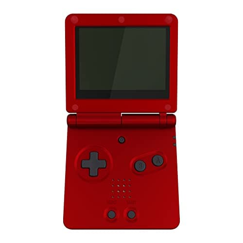 eXtremeRate Coque Remplacement avec Boutons Complète pour Gameboy Advance SP GBA SP, Coque Customisée Compatible avec Écrans IPS et LCD Standard, Console et Écran Non Incluse,Rouge Écarlate