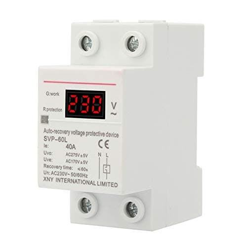 Stabilisateur de Tension, 230V 40A Protecteur de Surtension, Dispositif de Protection Contre Surtensions et sous-Tensions à Récupération Automatique, Regulateur de Tension Protection Device Din Rail