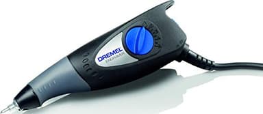 Dremel 290 Engraver - Graveur fourni avec 3 pointes de Gravure et 4 Pochoirs pour graver Bois, Métal Verre, Plastique, Céramique, Noir, Gris