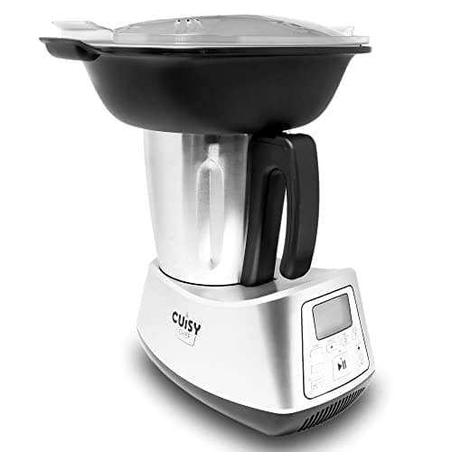 CUISYCHEF Yaloshop - Robot de Cuisine Multifonction Connecté, Robot Cuiseur, Robot Pâtissier, 12 Fonctions, Ecran LCD, Balance intégrée, Bol en inox, Application Tuya, Noir,argent