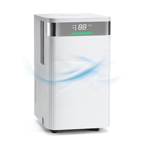 HAUSHOF Déshumidificateur d'Air Electrique 12L/Jour, Deshumidificateur Anti Moisissure Portable Silencieux 38dB, Minuterie 24h, Dégivrage Automatique 3 Modes pour Chambre, Cave, Salle de Bain, Placard