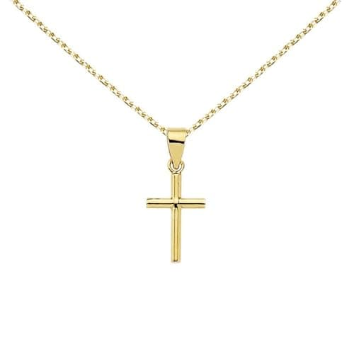 Collier - Médaille Croix Or 18 Carats 750/000 Jaune - Chaine Dorée