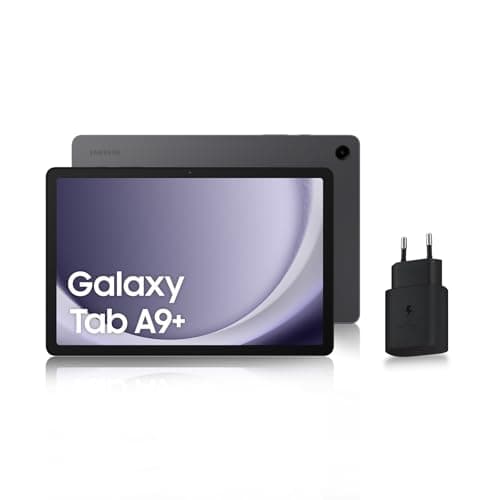 Samsung Galaxy Tab A9+ Tablette Android, 128 Go de Stockage, Grand écran de 11", Wifi, Son 3D, Anthracite, avec Chargeur secteur rapide 25W inclus (version FR)